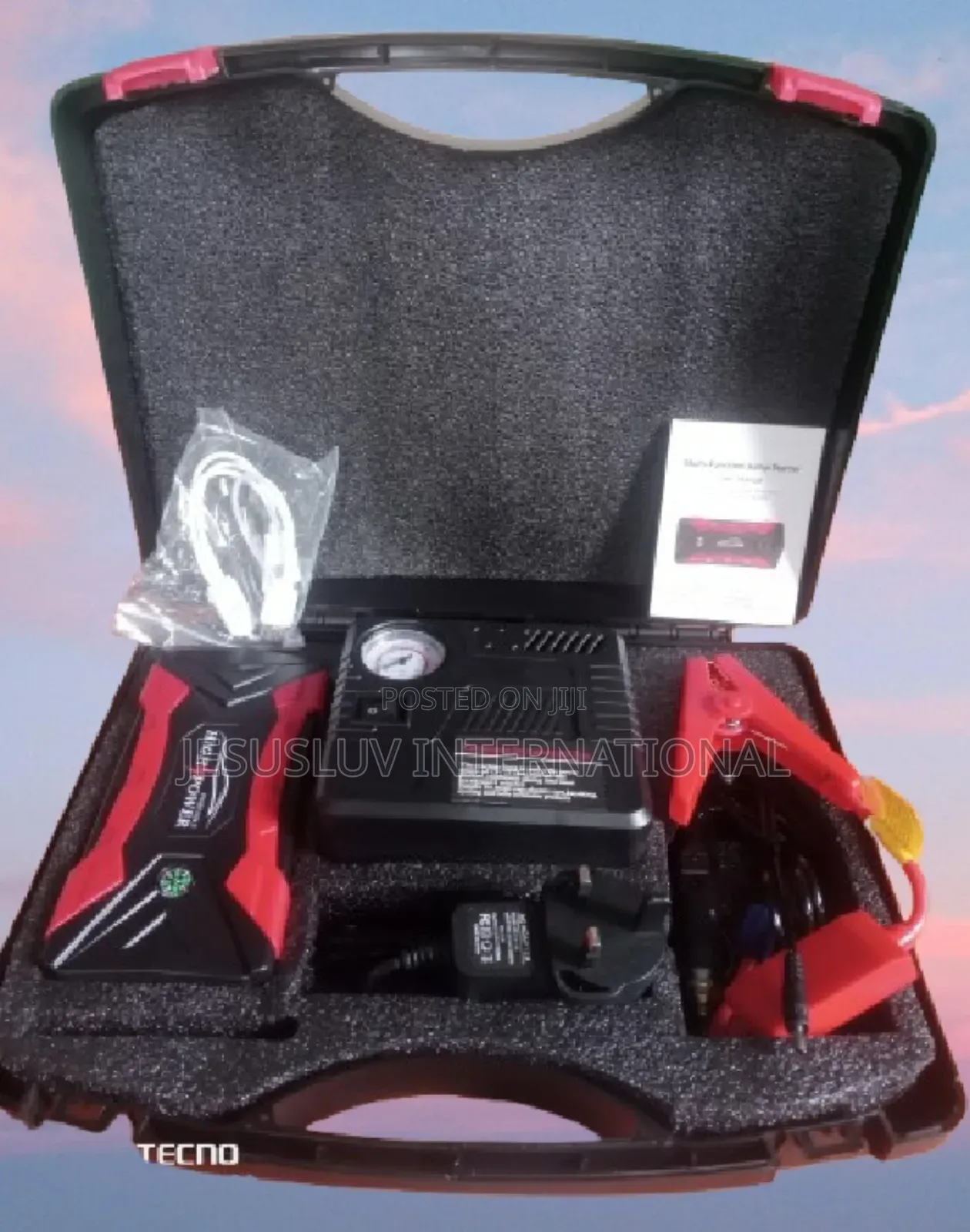 Car Tyre Pump 12v With Jump Starter Battery Booster 99800mah