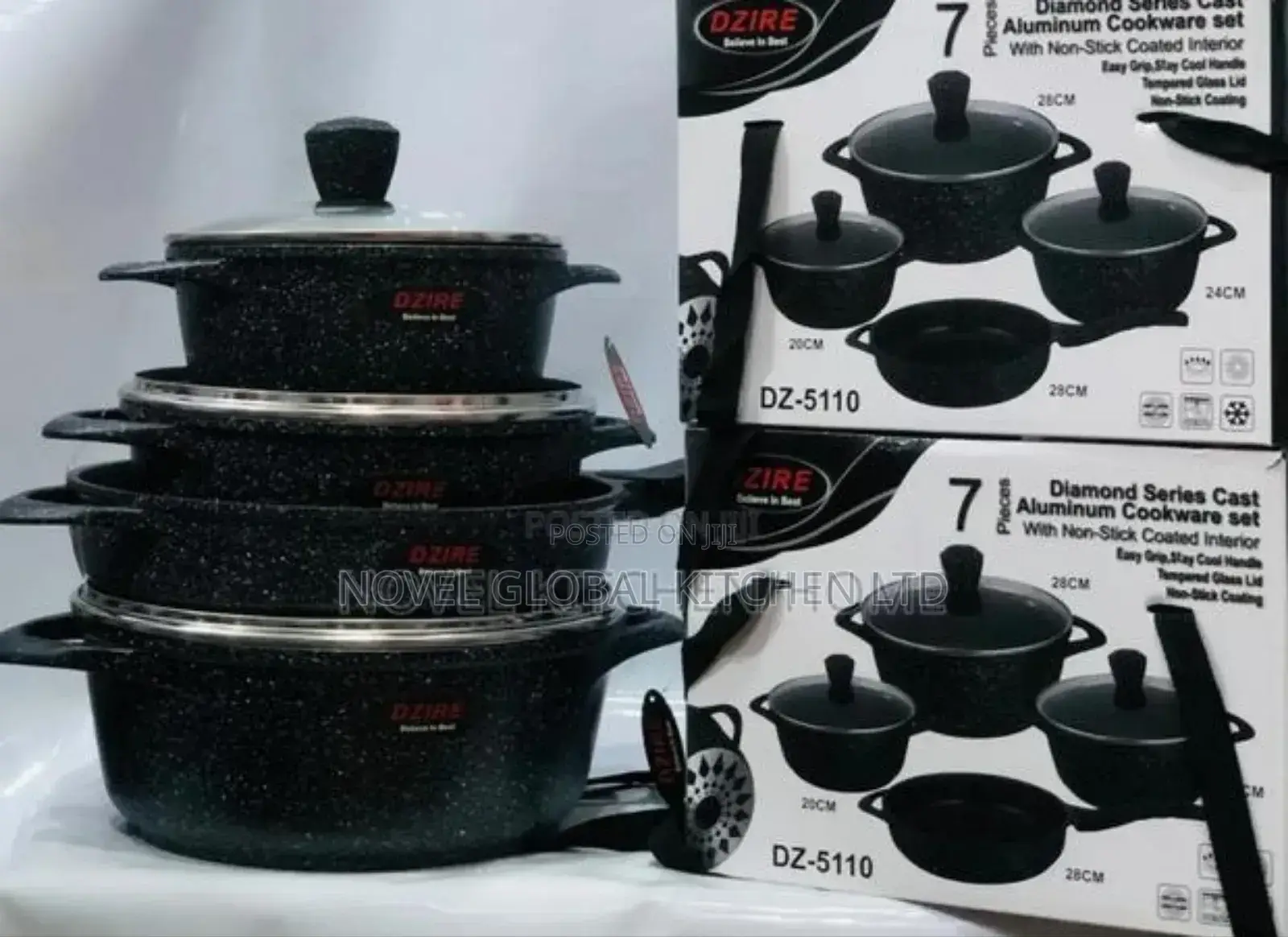 7 Pieces Diamond Series Cast Aluminium Cookware Set