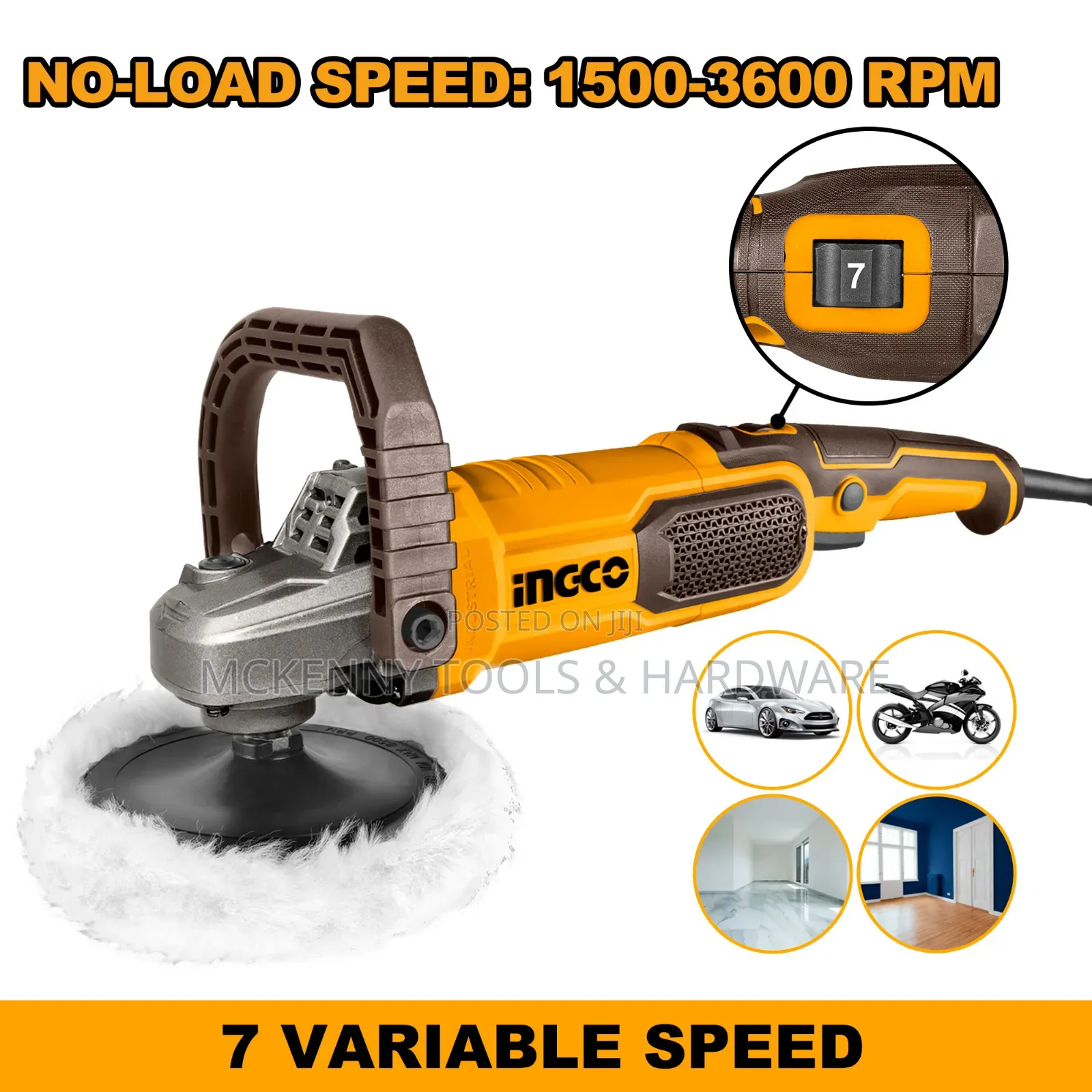 Ingco 1400w Polisher, M14, Variable Speed