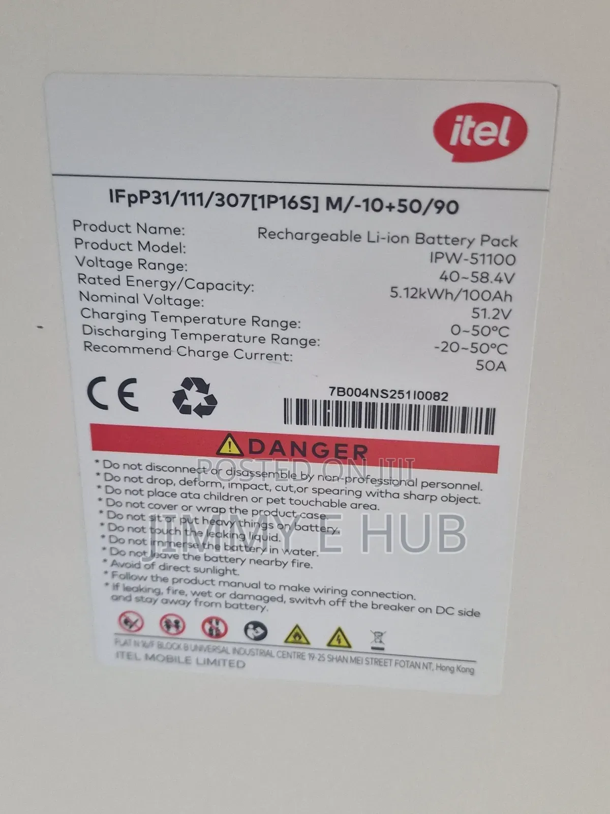 Wall Mounted 5kw Itel Lithium Battery