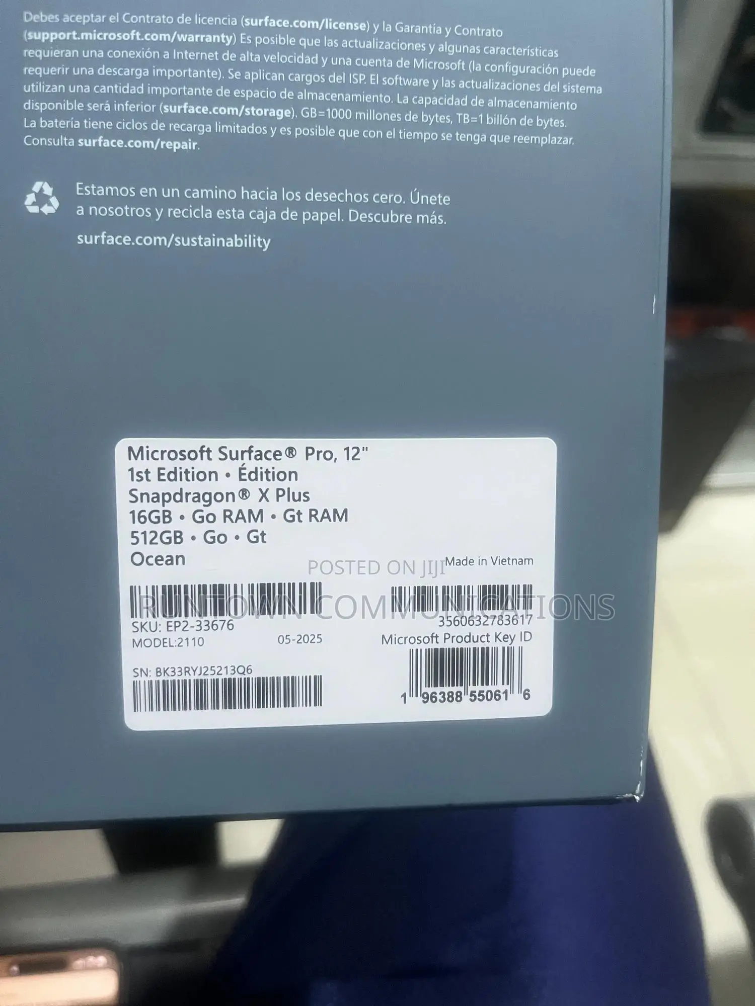 New Laptop Microsoft Surface Pro Copilot+ PC 12 16GB SSD 512GB
