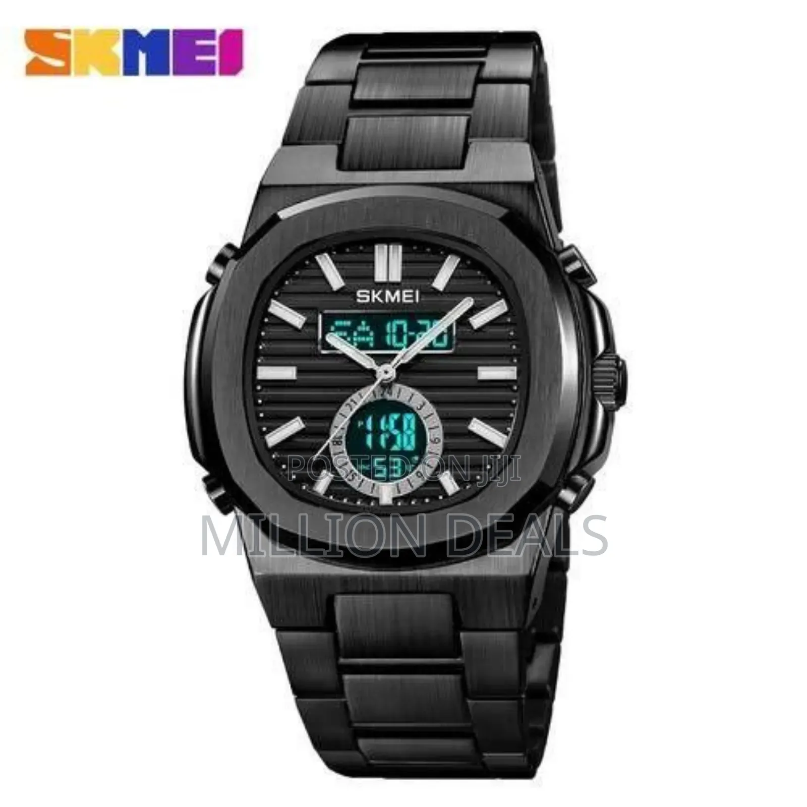 Black Water Resistant Men's Bracelet Strap Wrist Watch