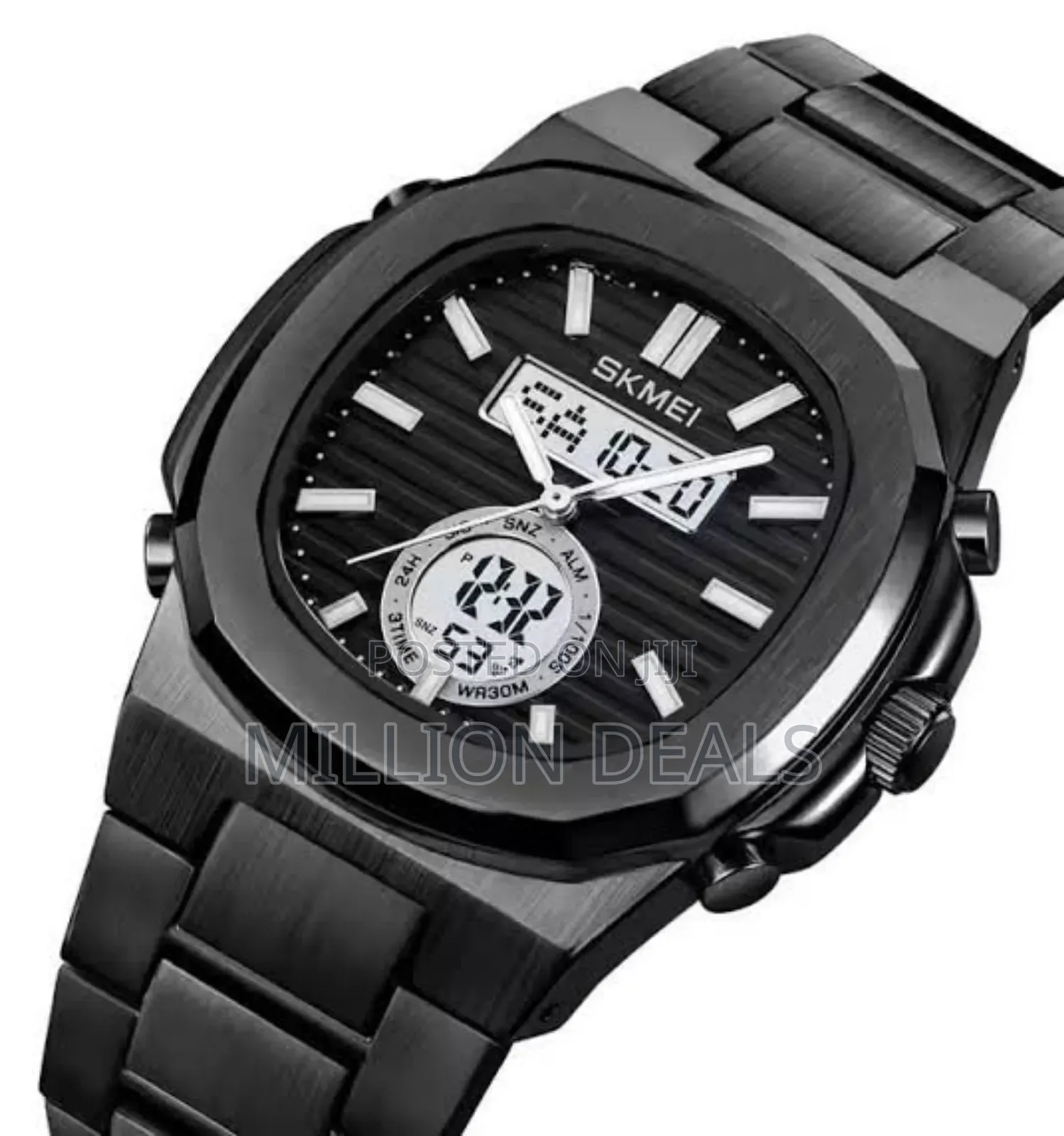 Black Water Resistant Men's Bracelet Strap Wrist Watch