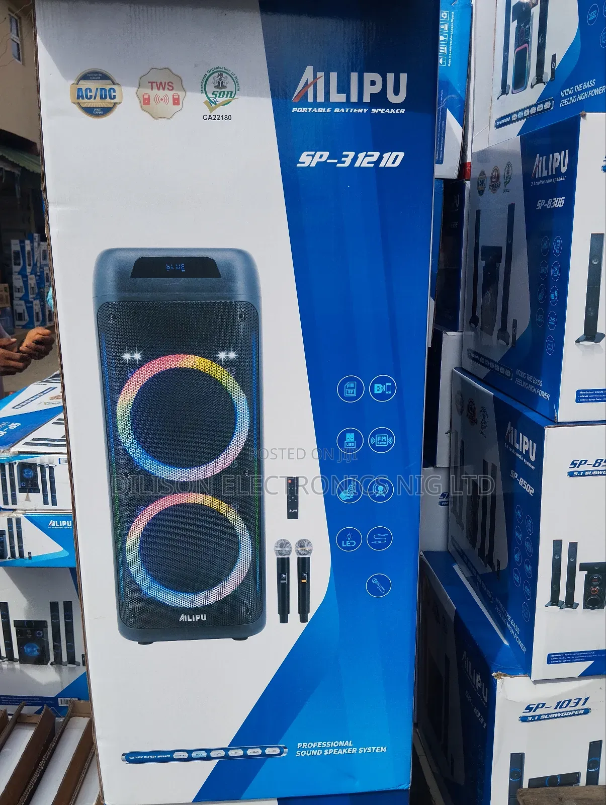 Ailipu Rechargeable Party Speaker With 2micrephone