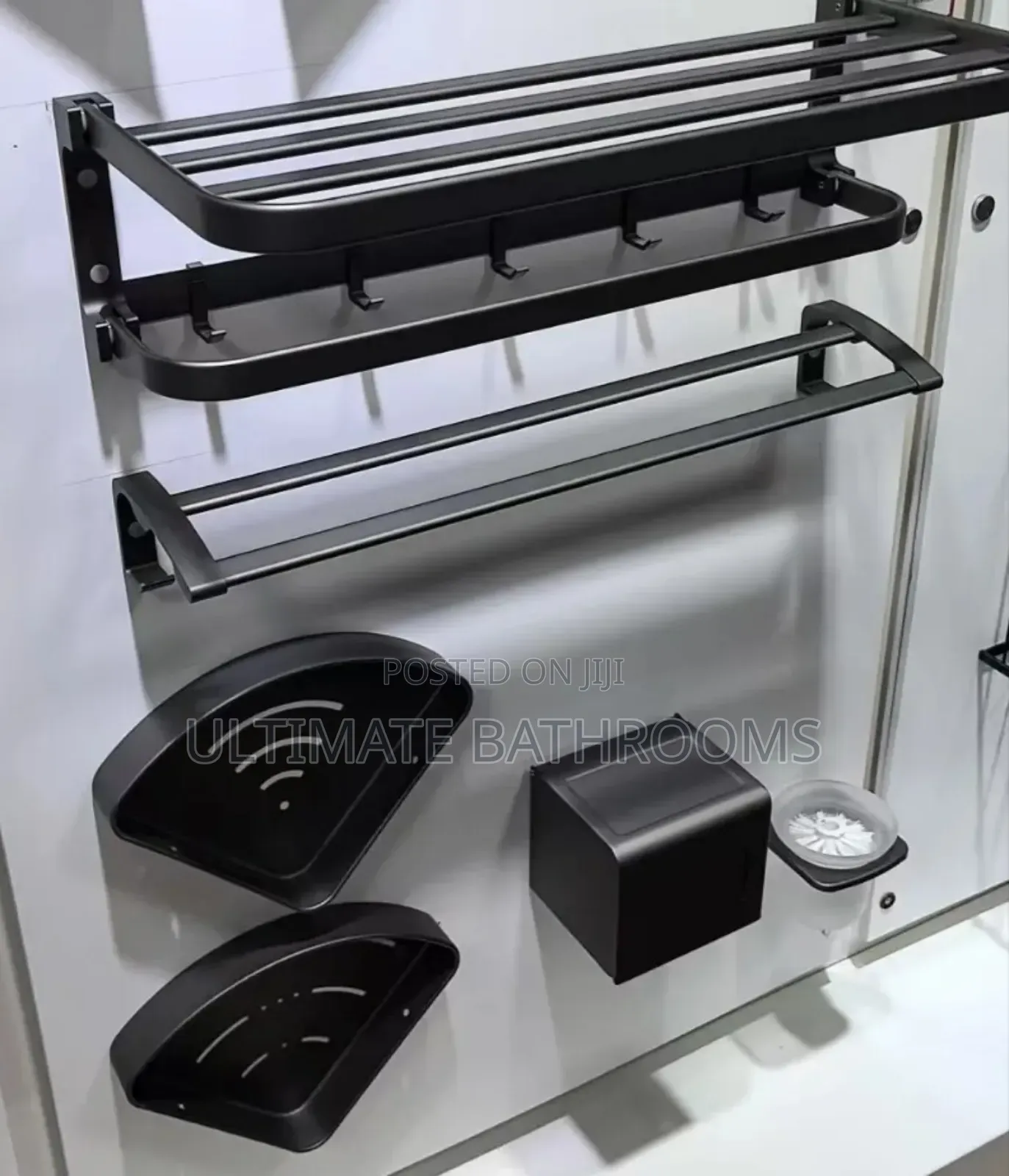 Set of Bathroom Accessories With Multiple Towel Rack