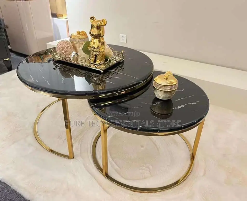 New Marble Top 2in1 Round Center Table