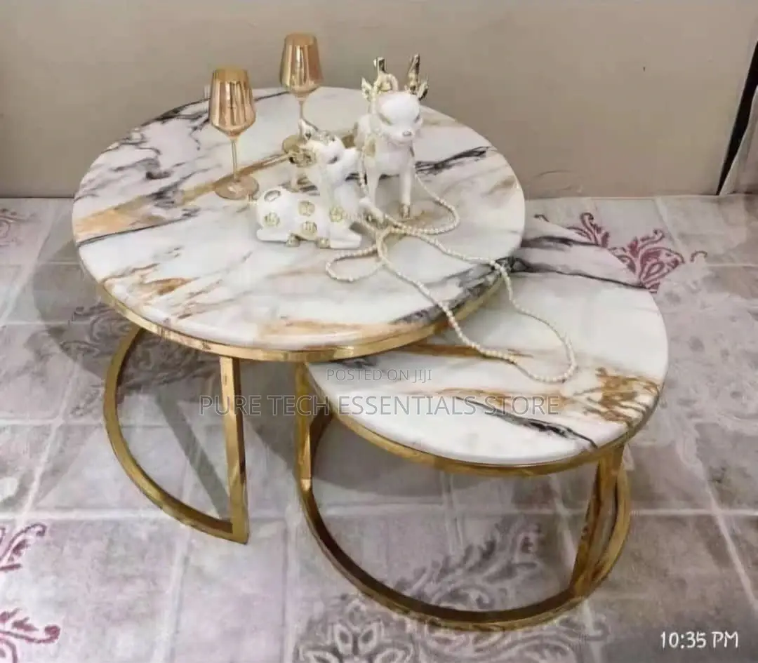 New Marble Top 2in1 Round Center Table