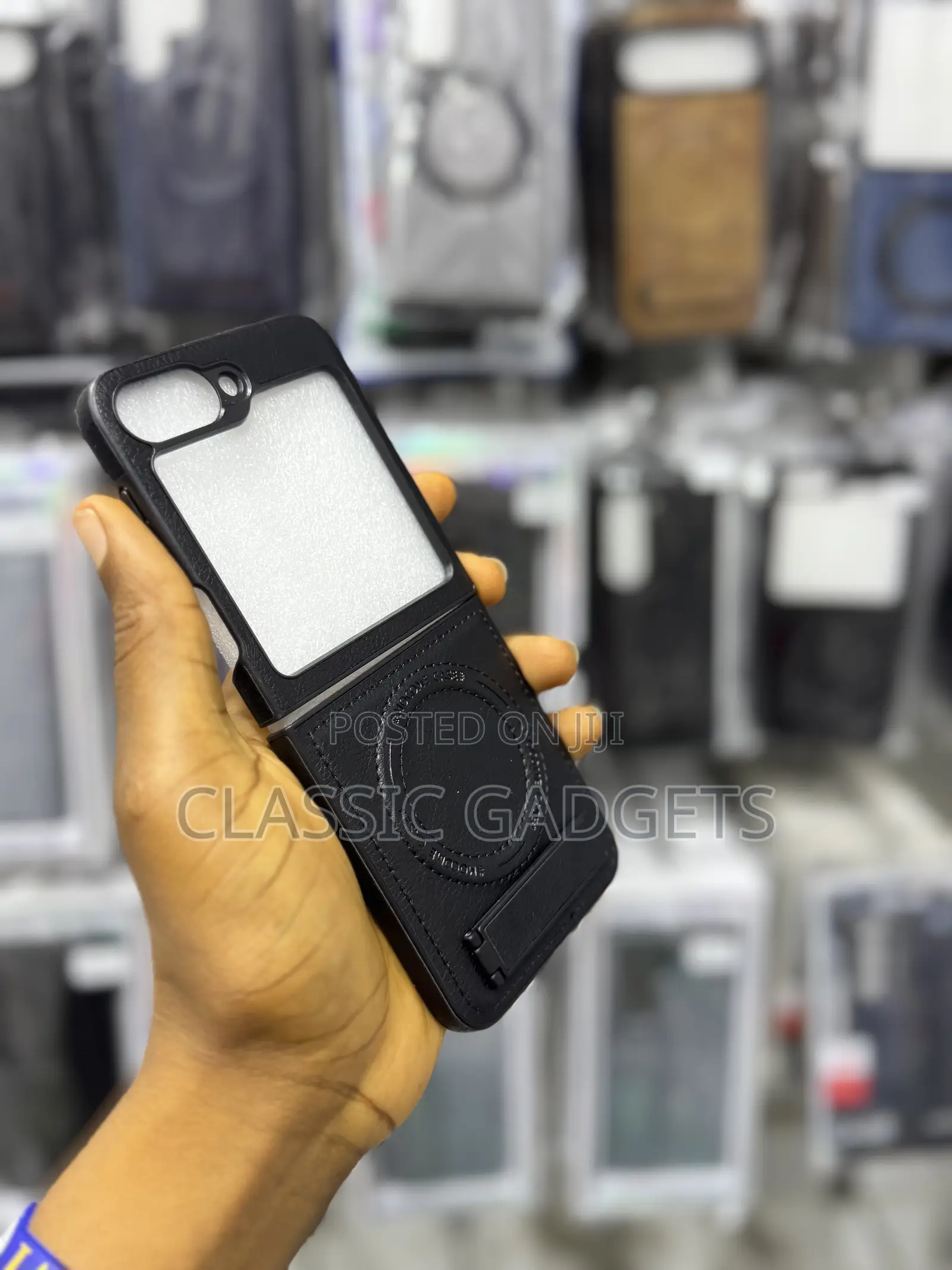 Leather Magsafecase With Stand for Samsung Galaxy Z Flip 7