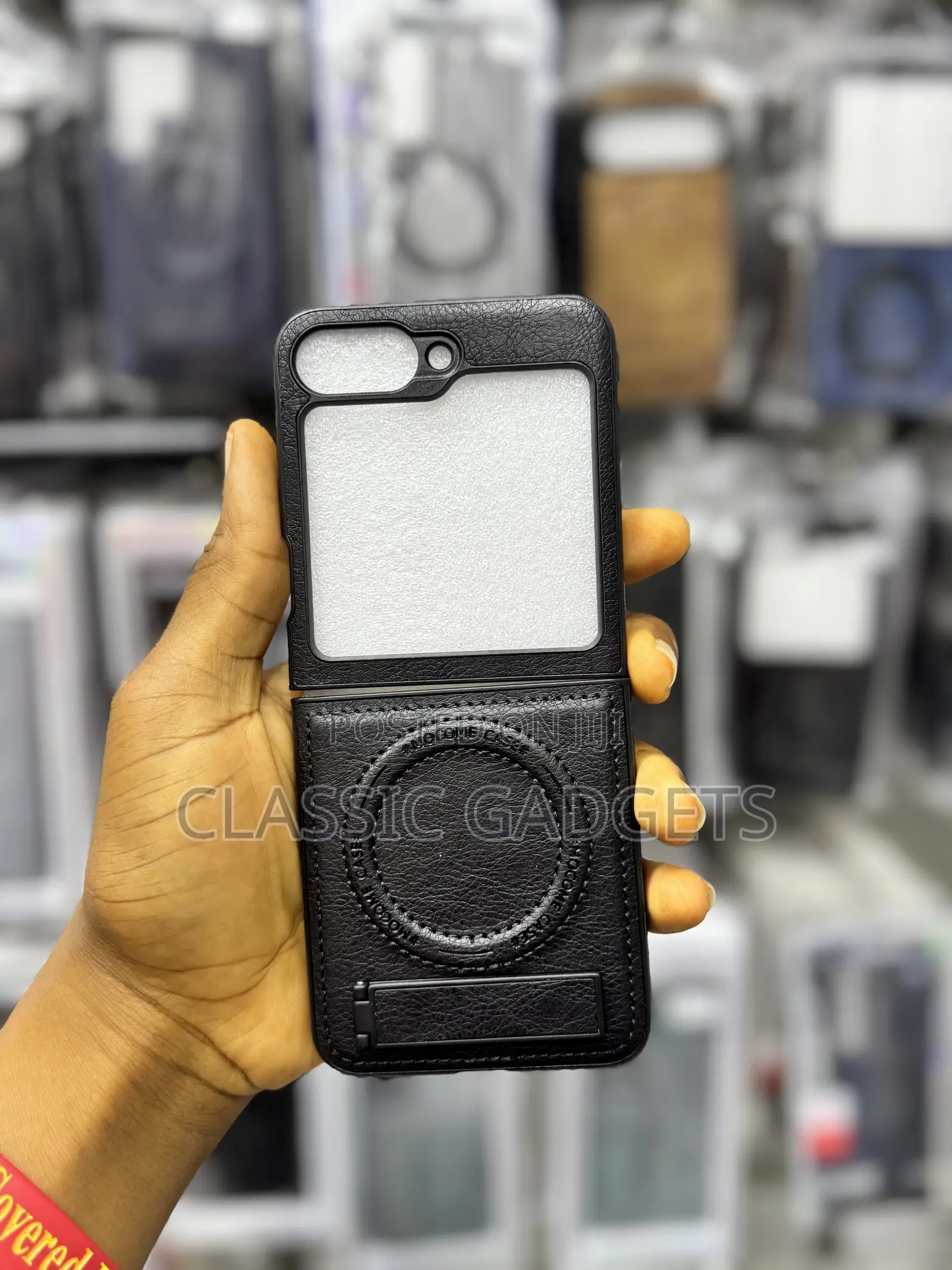 Leather Magsafecase With Stand for Samsung Galaxy Z Flip 7