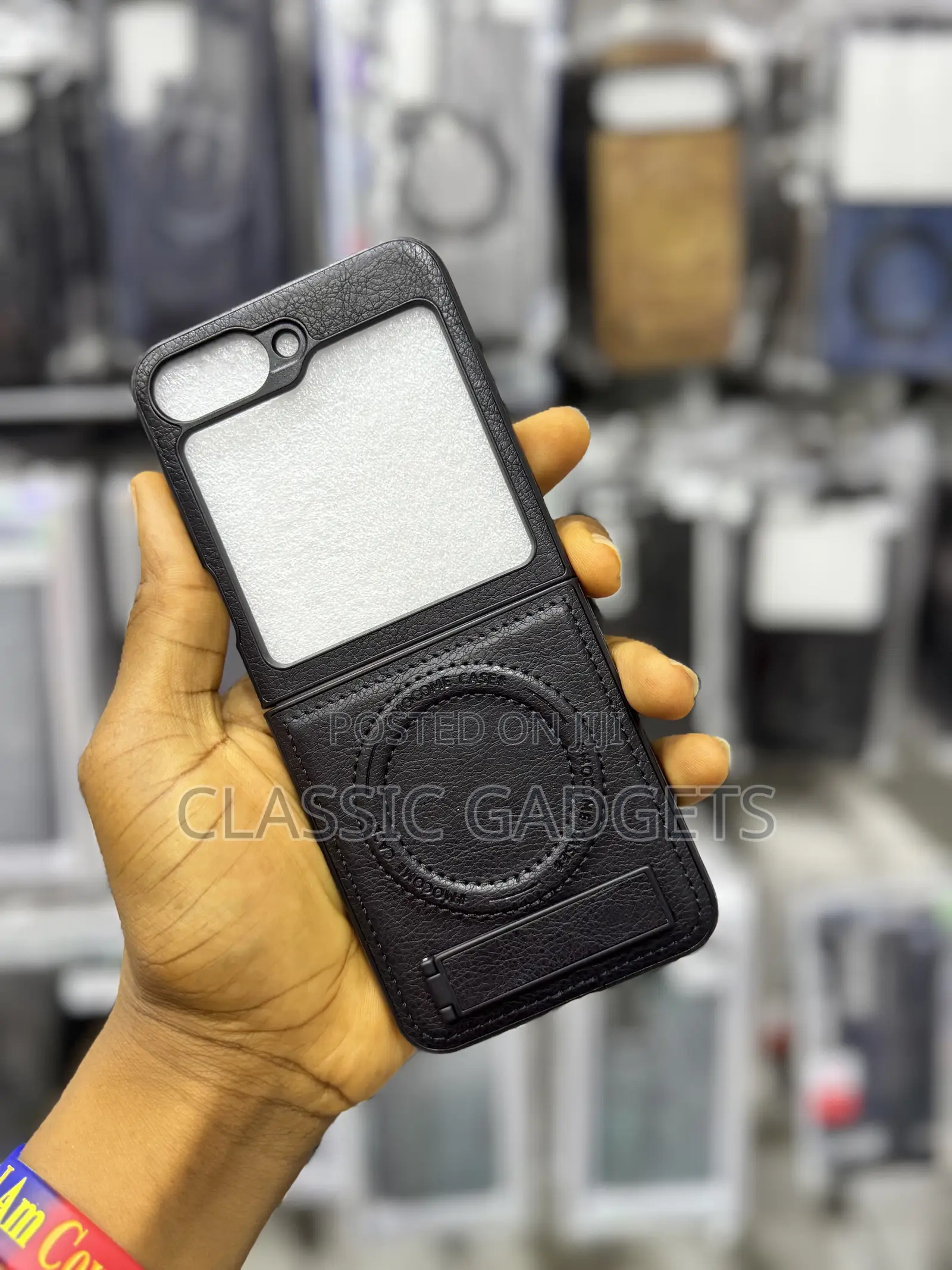 Leather Magsafecase With Stand for Samsung Galaxy Z Flip 7