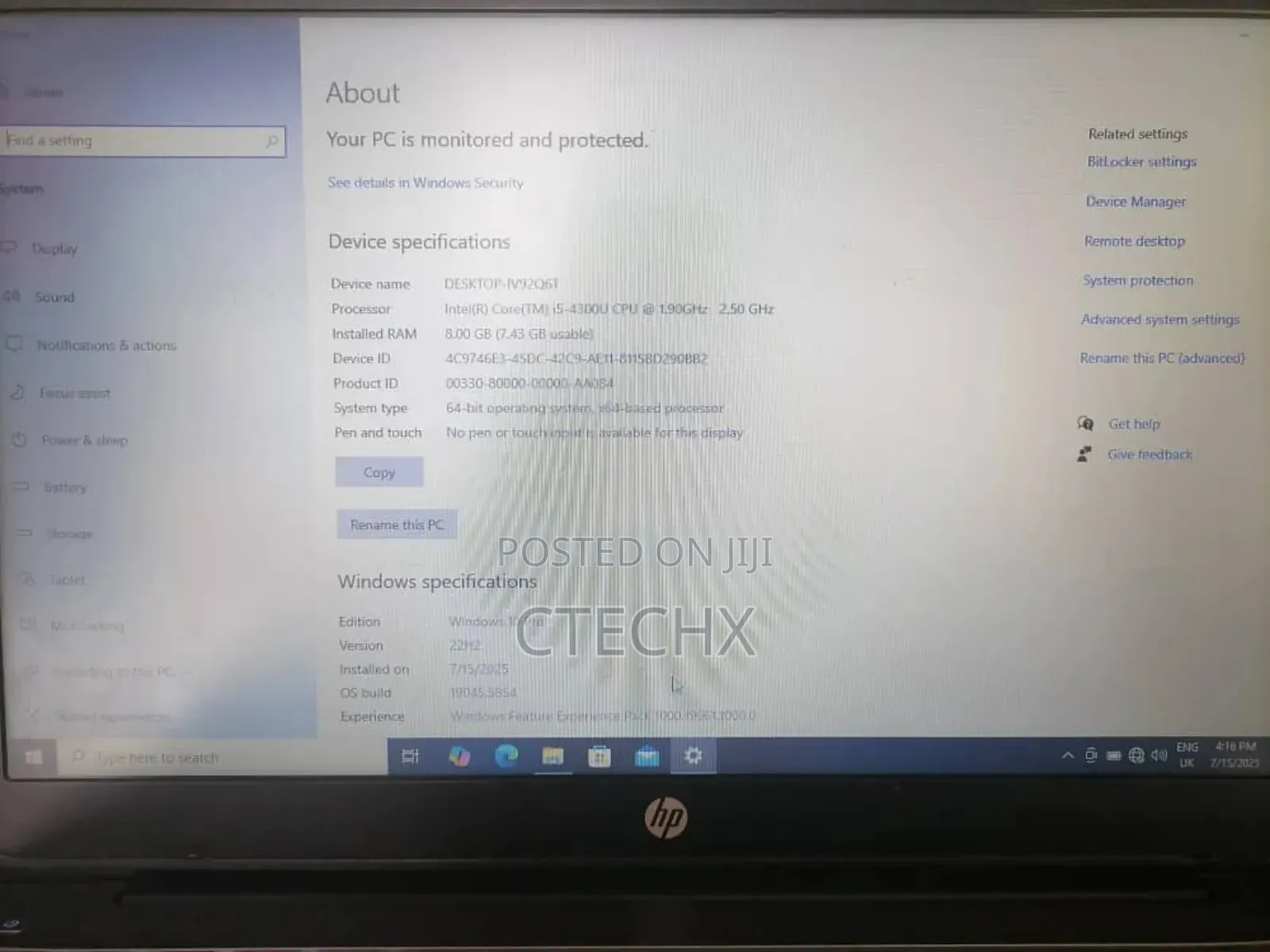 Laptop HP EliteBook Folio 1040 G2 8GB Intel Core I5 SSD 256GB