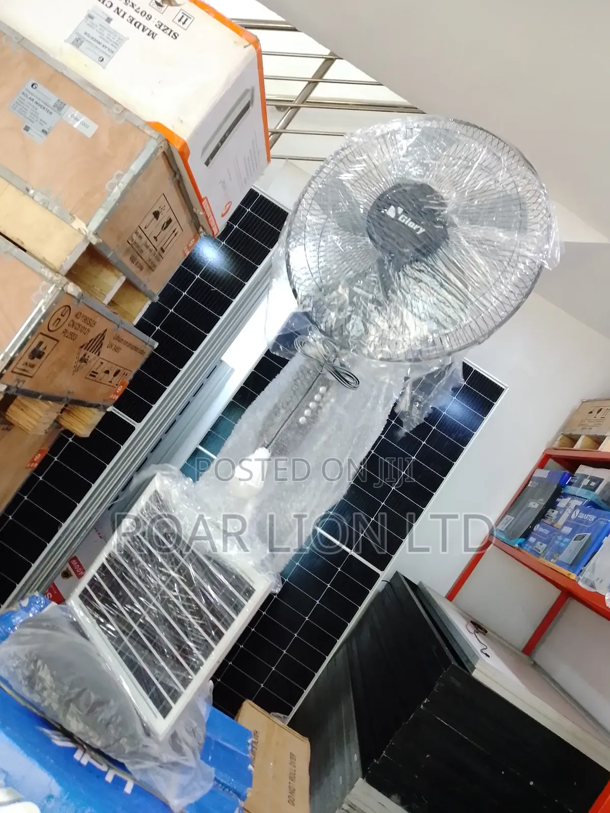 16inch Solar Rechargeable Fan With Panel