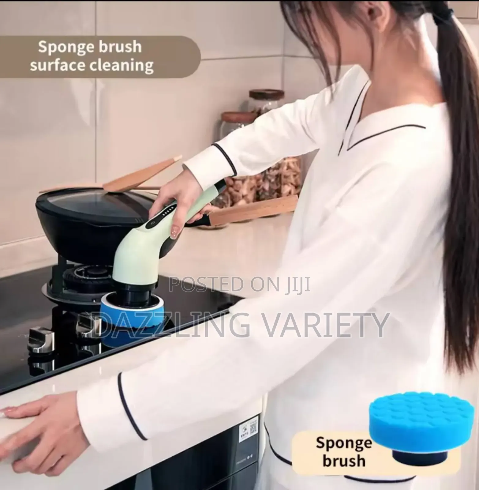 Powerful 9-in-1 Rechargeable Spin Scrubber for Bathroom Tiles