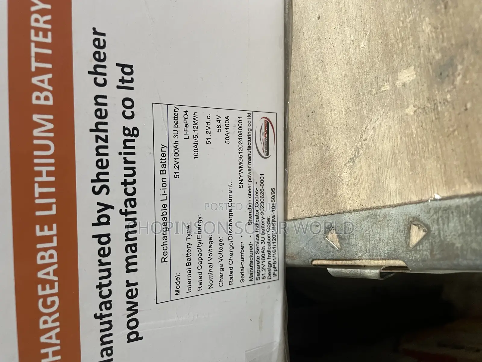 Solar Energy Cheer Power Lithium Ion Battery 5kwh/51.2votts