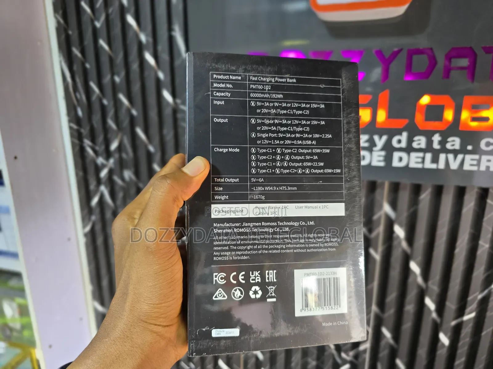 Romoss Pmt60 100w 60000mah Bidirectional Fast Powerbank