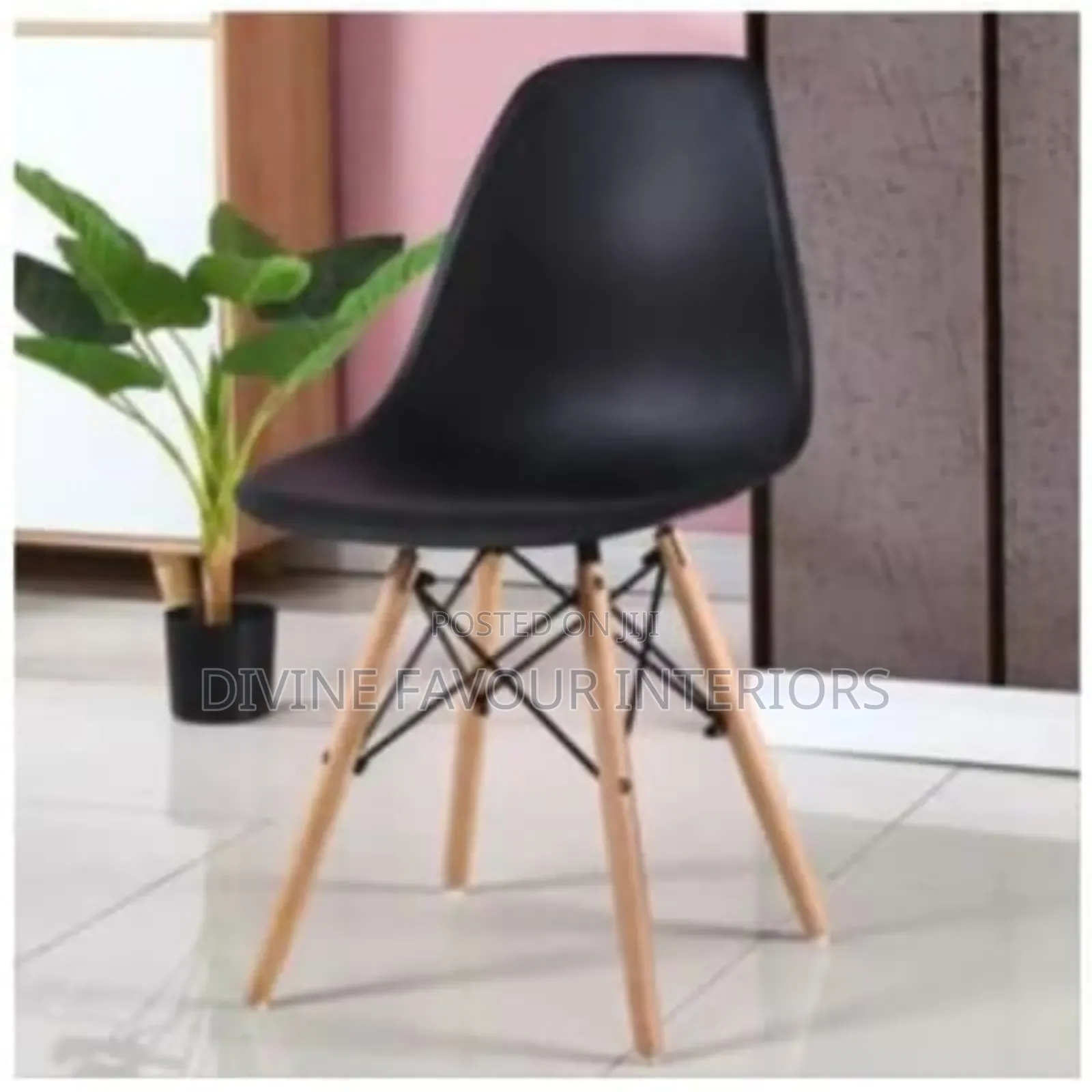 Wooden Square Dining Table With 4pcs Chairs Set - Black