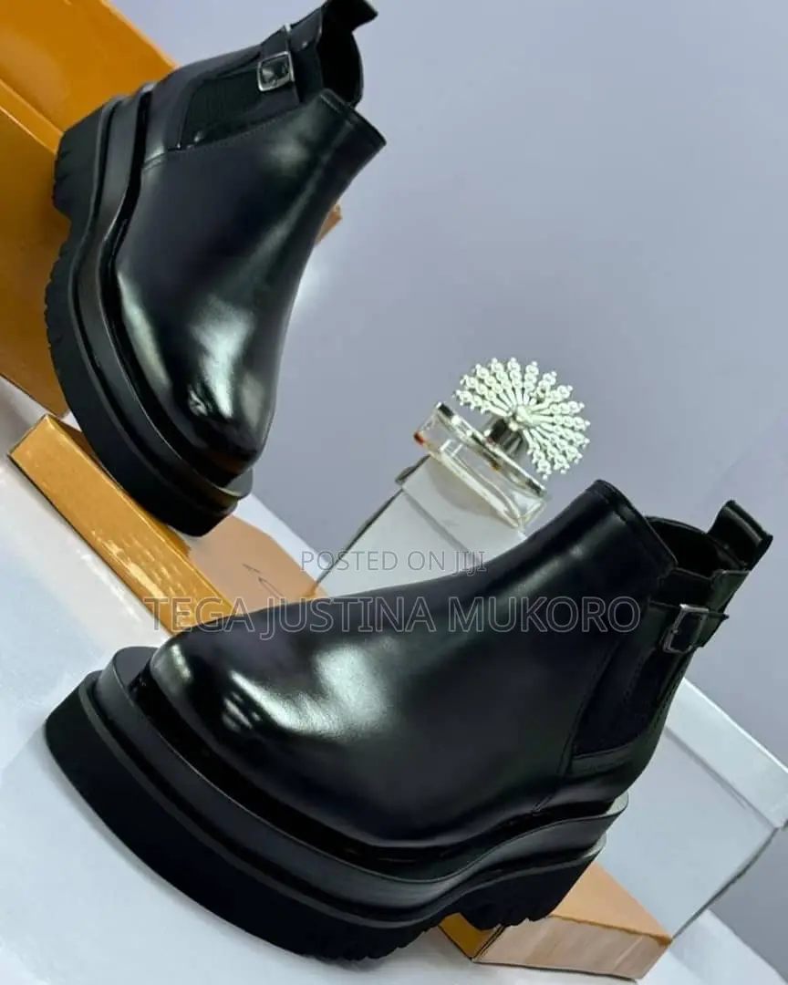 Louis Vuitton Glossy Leather Men's Boots