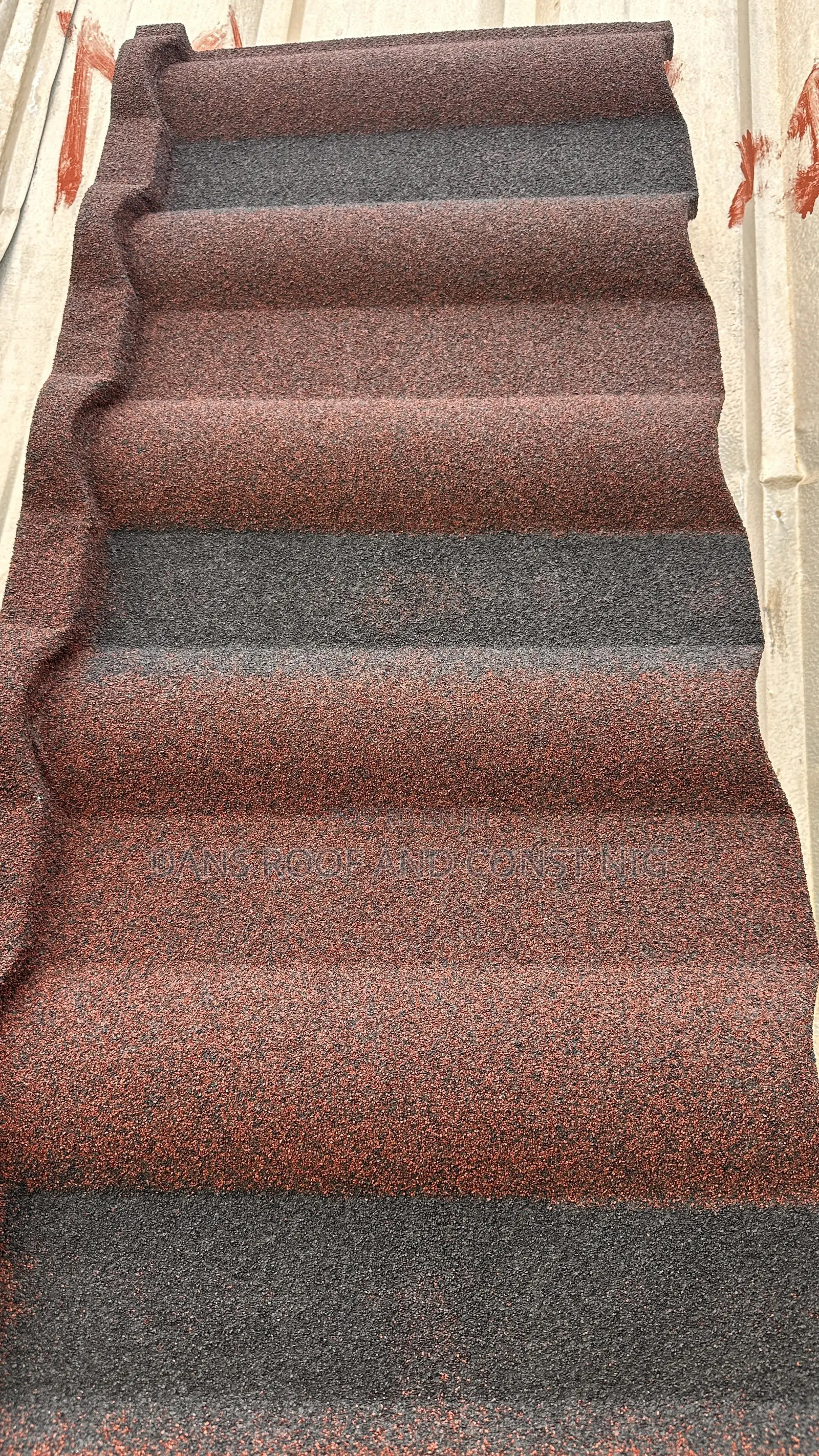 Red Mix Black With Black Strips Stone Coated Tiles