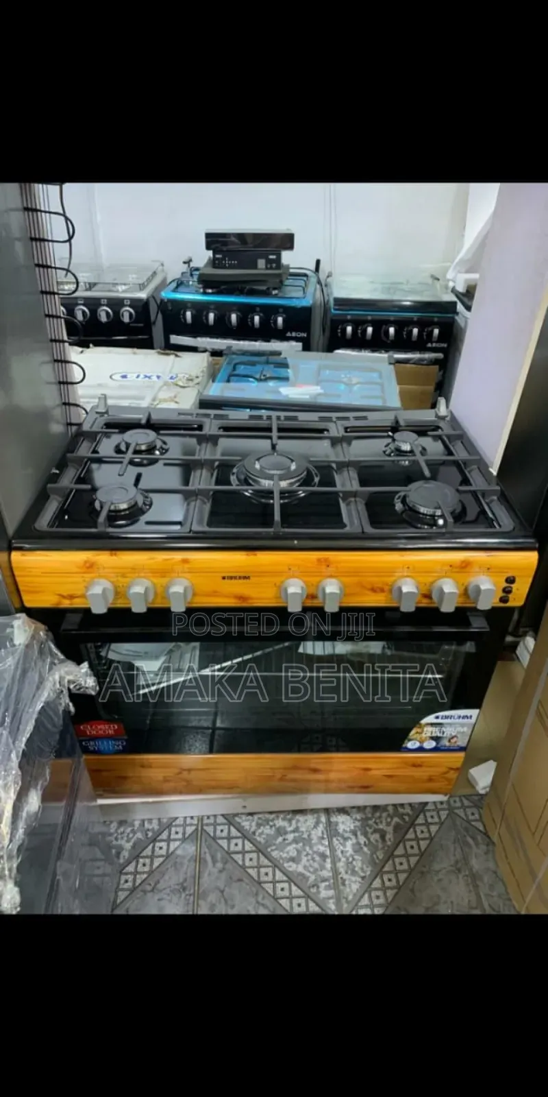 Bruhm Stand Gas With Oven 5 Burner Formica
