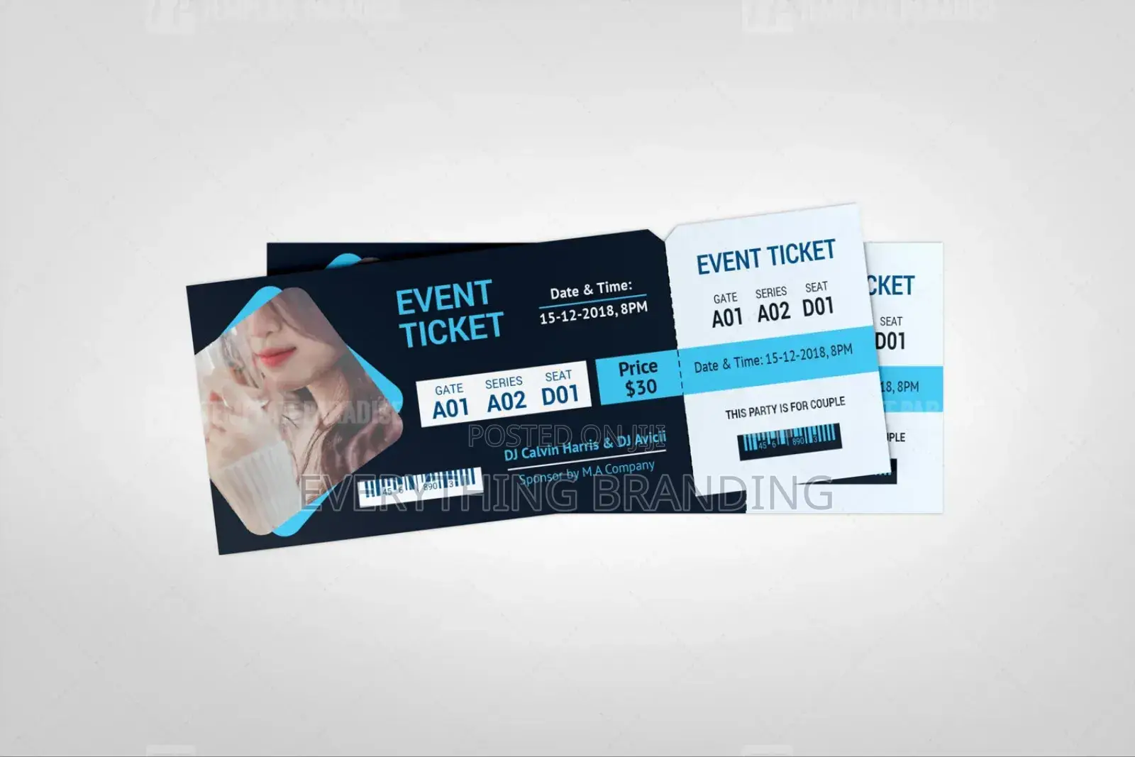 Printed Seminar Ticket Vouchers for Events Training