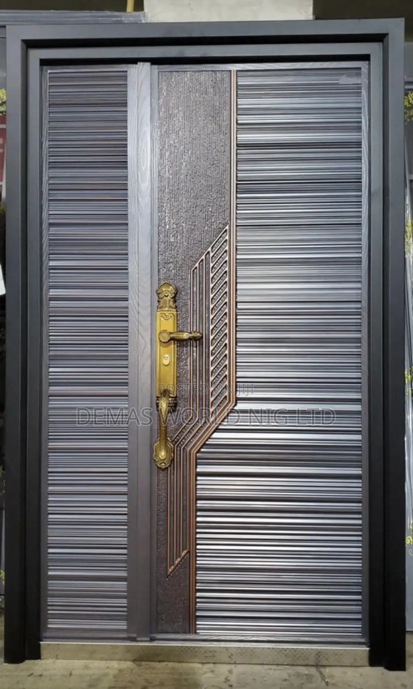 Security German Cast Door With Gold Handle