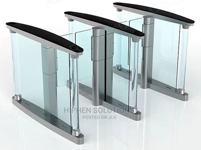 Glass Wing Barrier Automatic Turnstiles Controlled Access Servo Driver