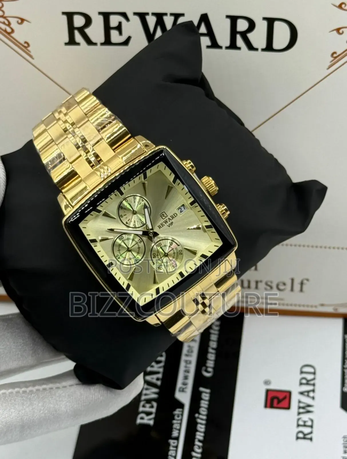 Original Rewardvip Gold Dial, Chronograph, Analog Watch