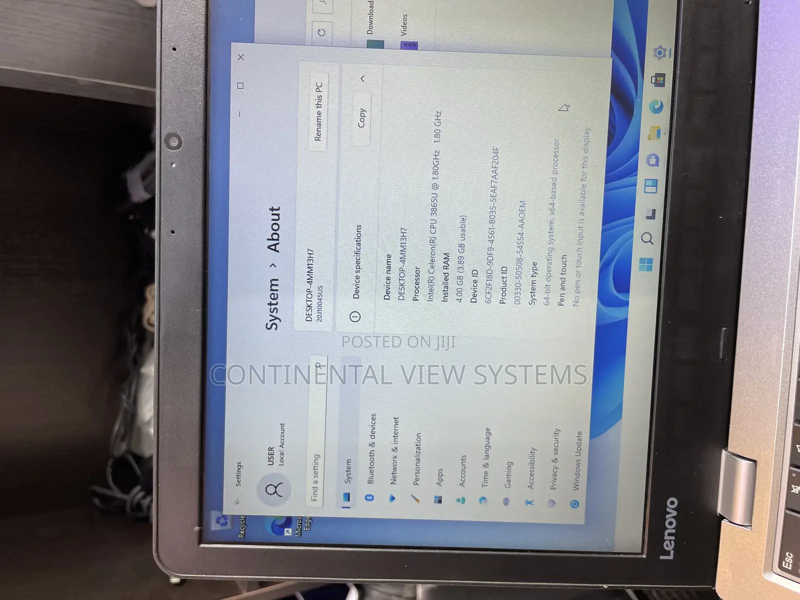 Laptop Lenovo ThinkPad 13 4GB Intel Celeron SSD 128GB