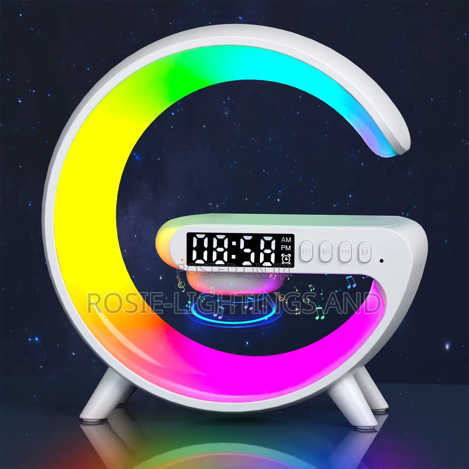 Smart G Shaped Led/Bt Speaker/ Wireless Phone Charger
