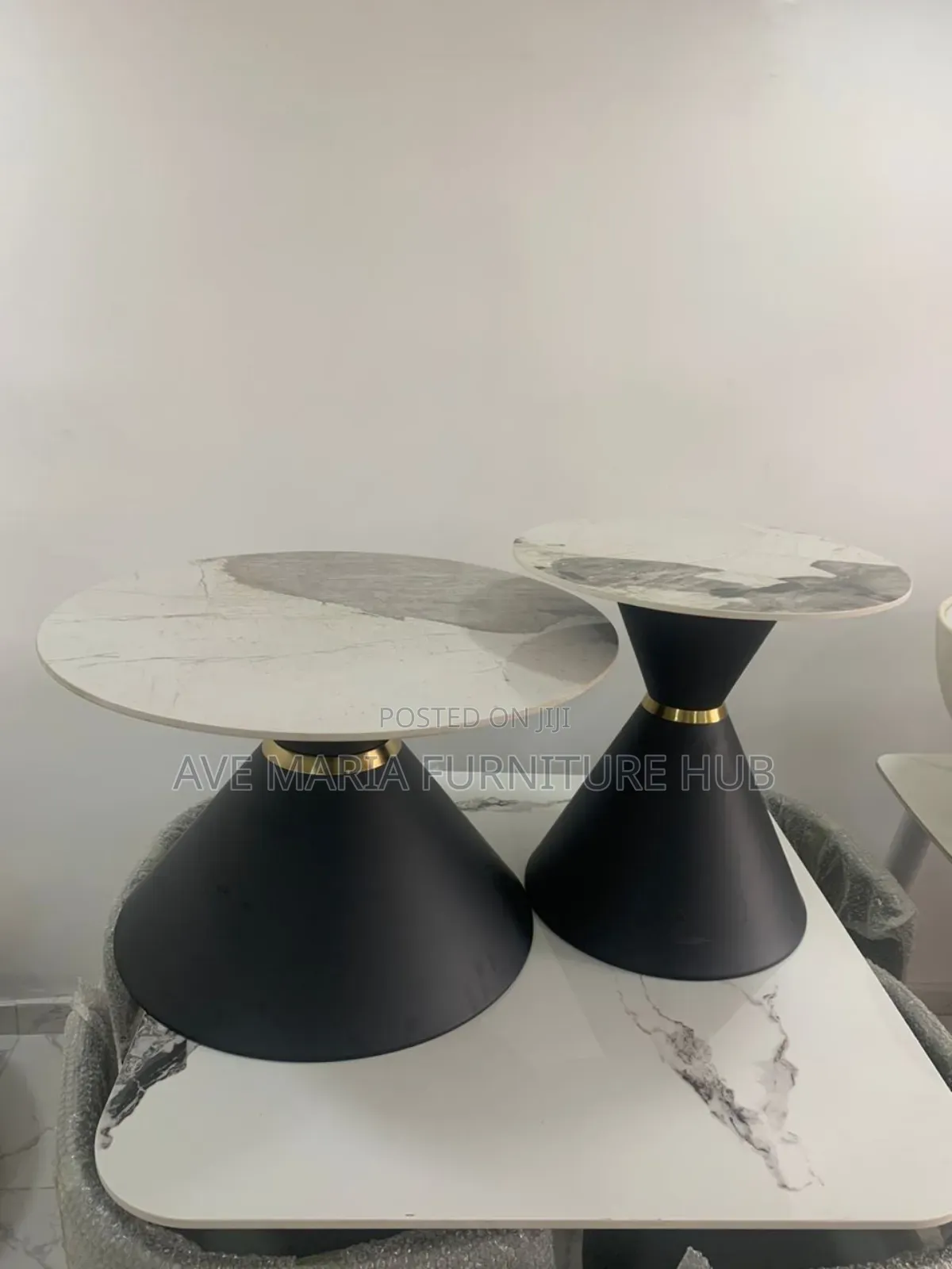 Marble Center Table and Side Stool.