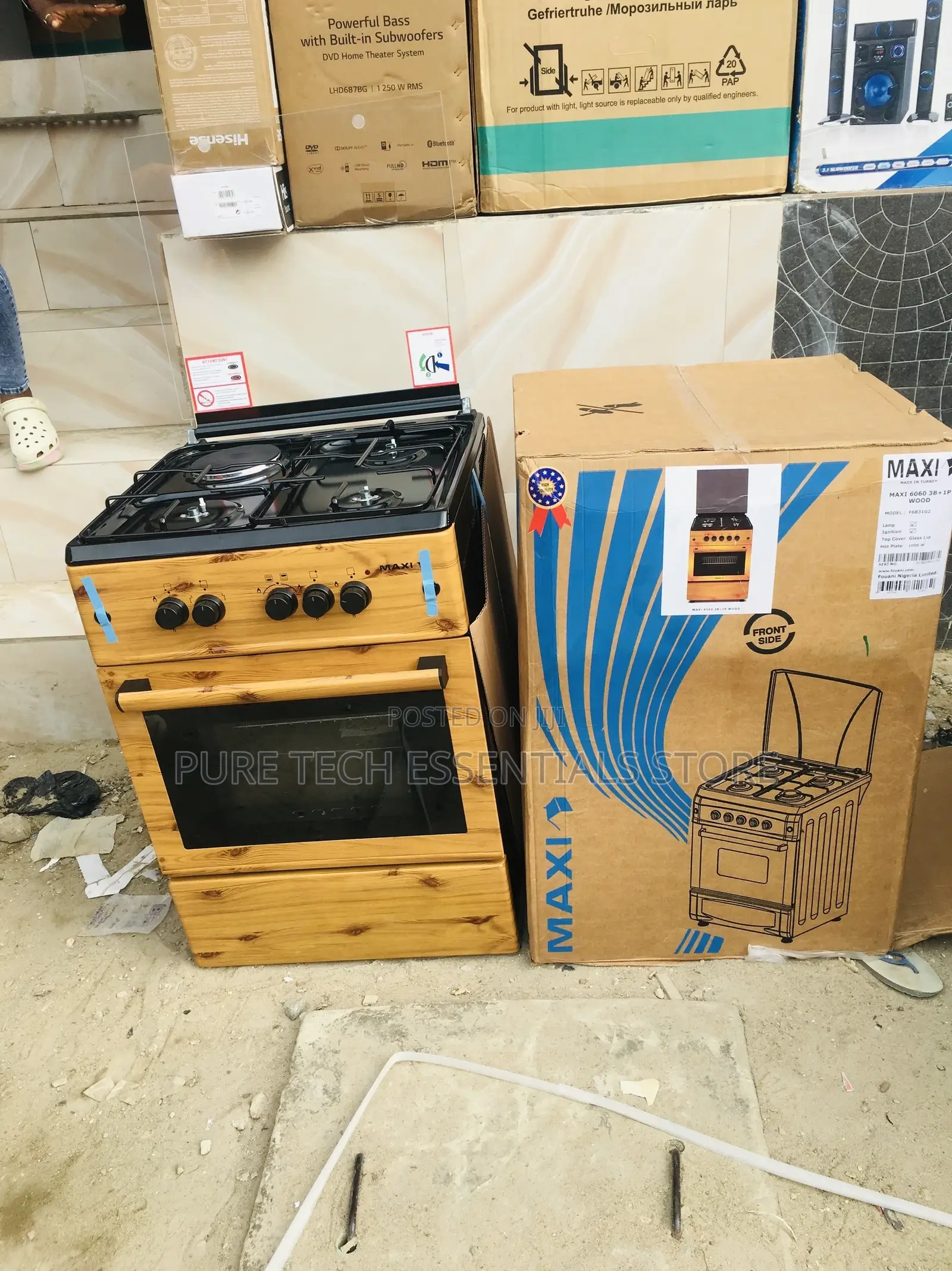 Original Maxi 60/60 Wooden Style 3+1 Gas Cooker