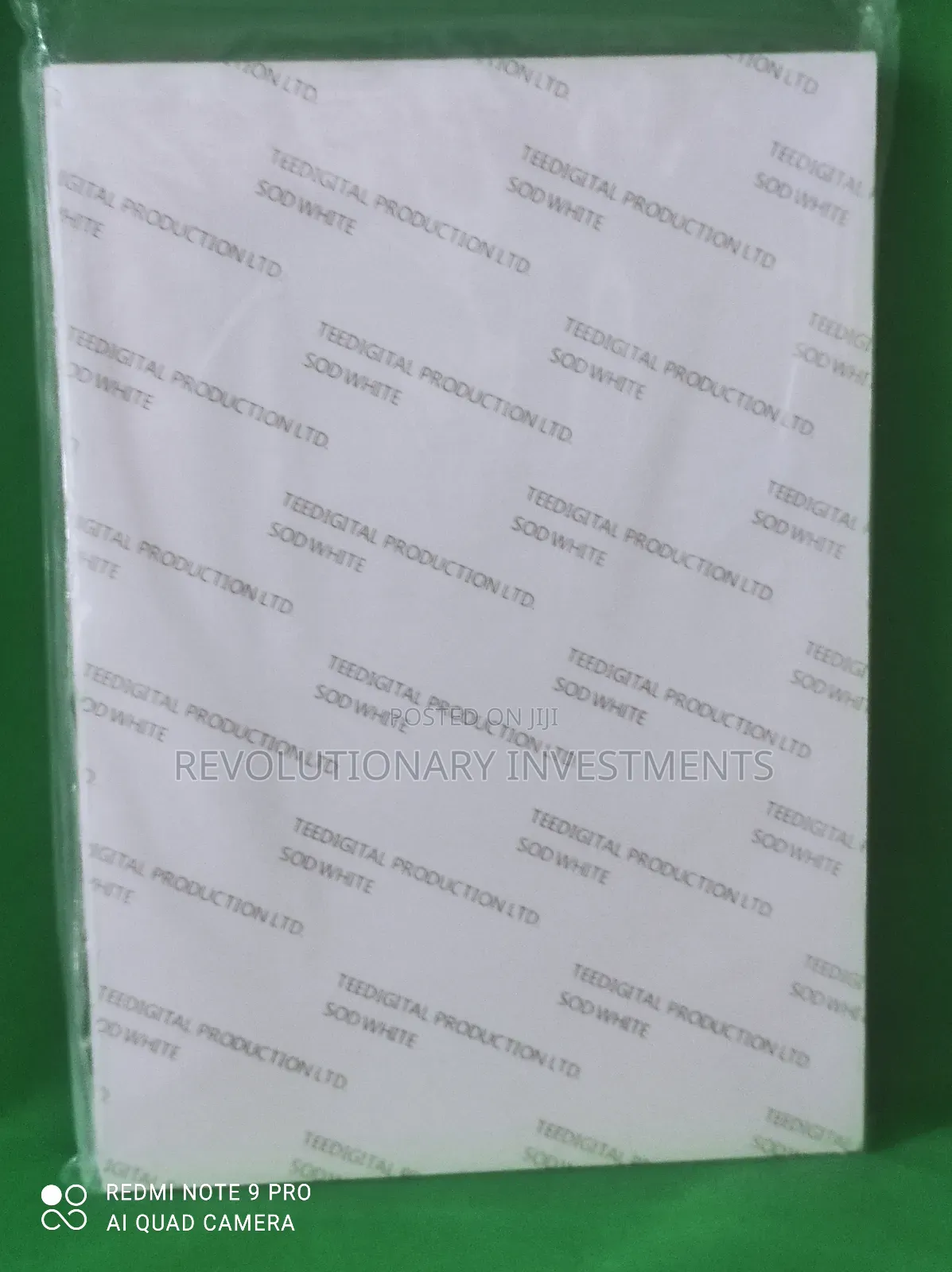 Sod White Water Slide Laser Transfer Paper