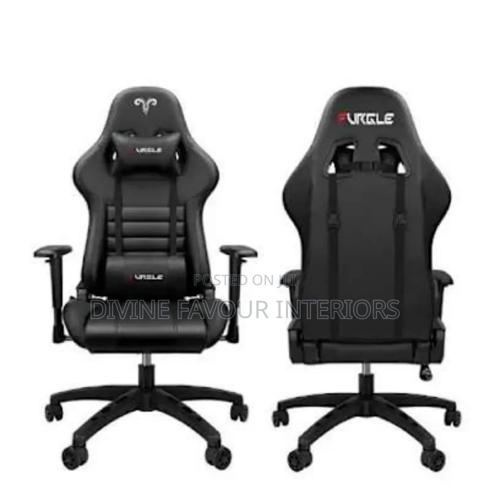 Furgle Custom Home Studio Ergonomic Gaming Chair - Black