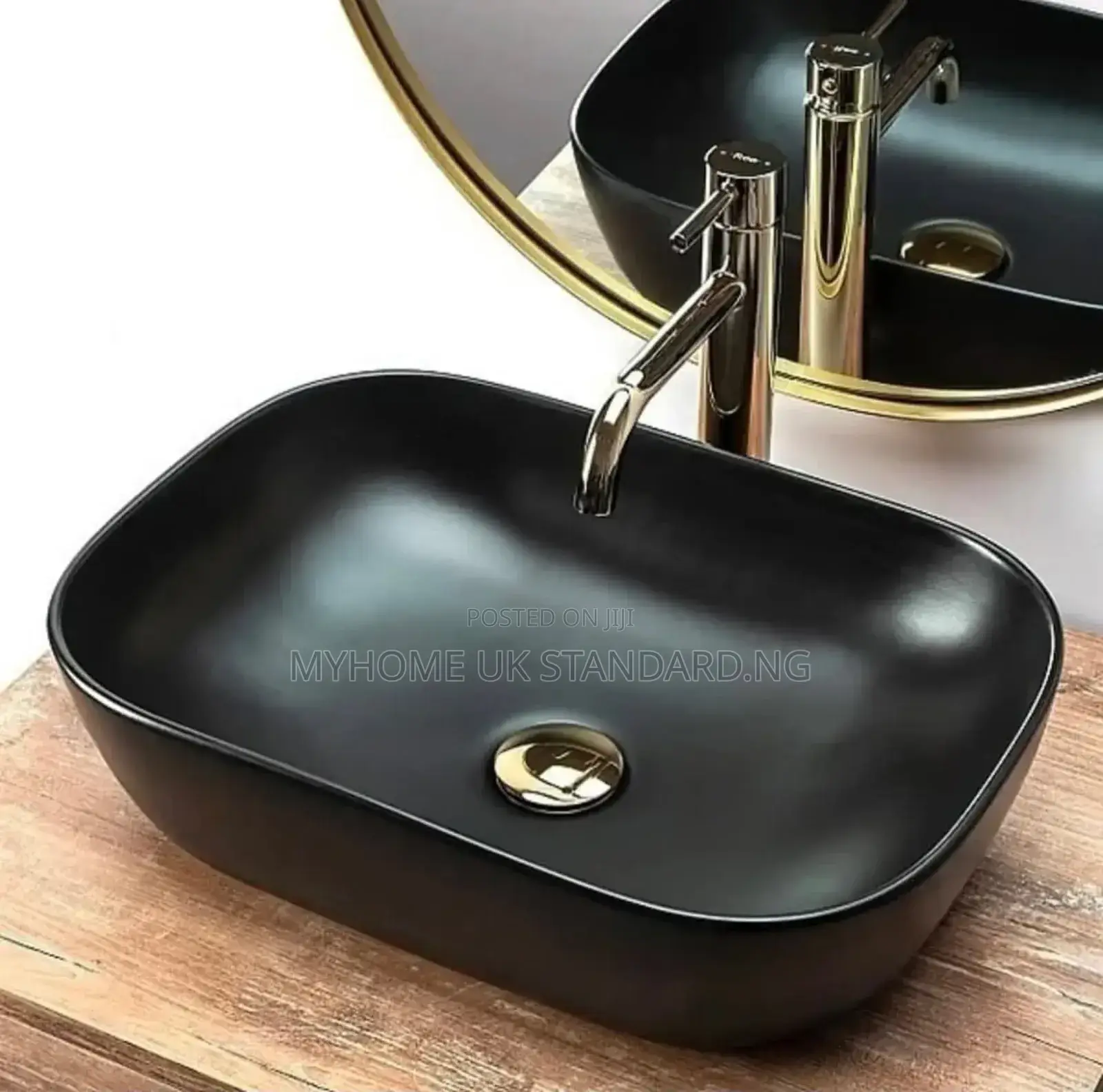 Black Square Counter Top Wash Hand Basin