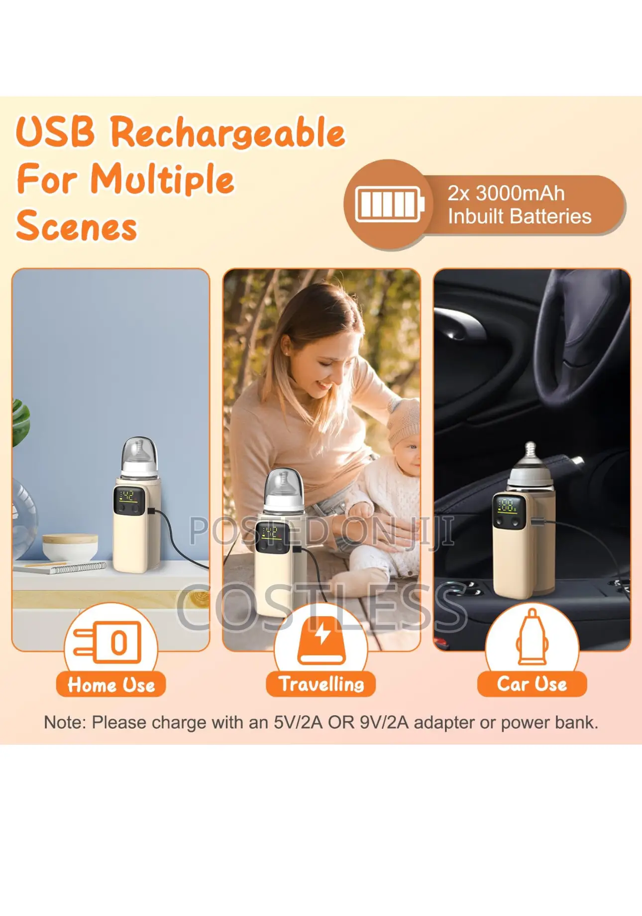 Rechargeable Portable Baby Bottle Warmer