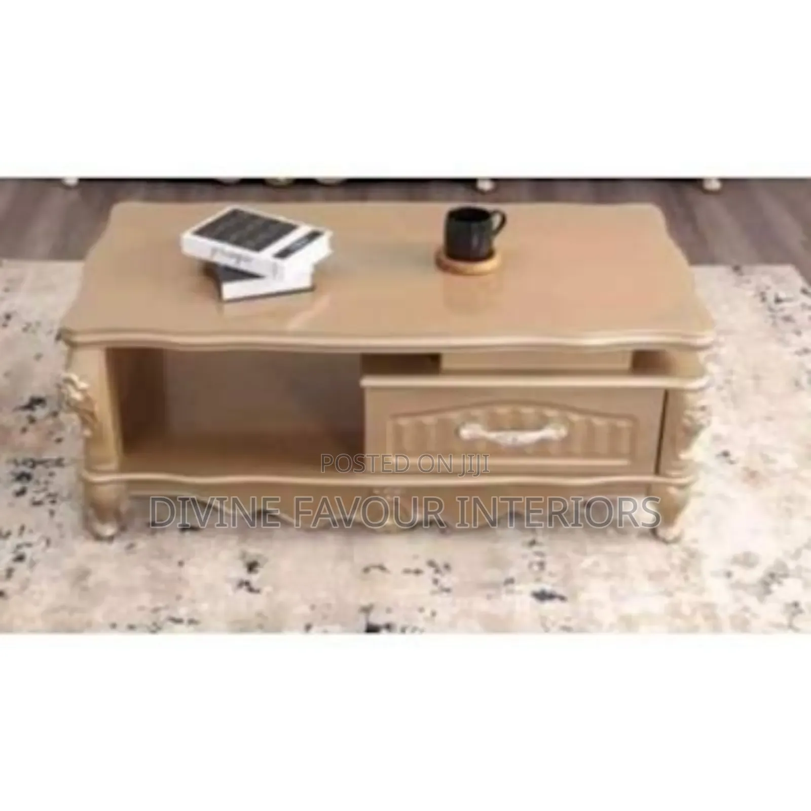Set of Television Shelve and Center Table With Drawers