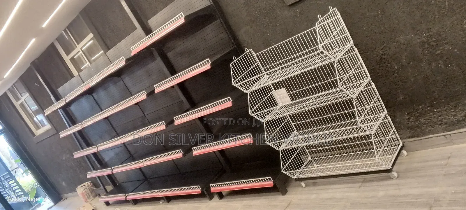 Single Black Supermarket Shelf