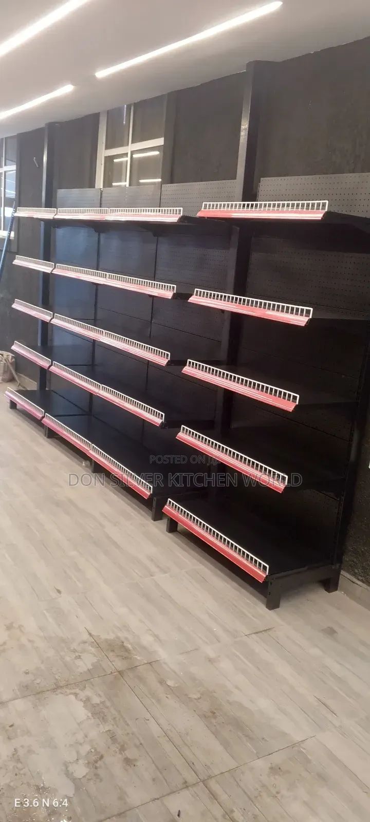 Single Black Supermarket Shelf