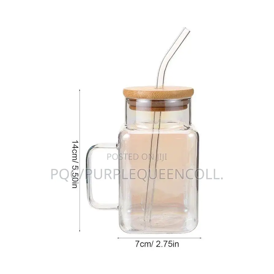Mason Cocktail Glass Bottle Jar With Wooden Cover