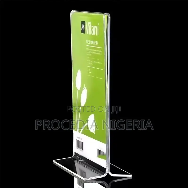 T-Shape Acrylic Table Sign Display - Insert Card