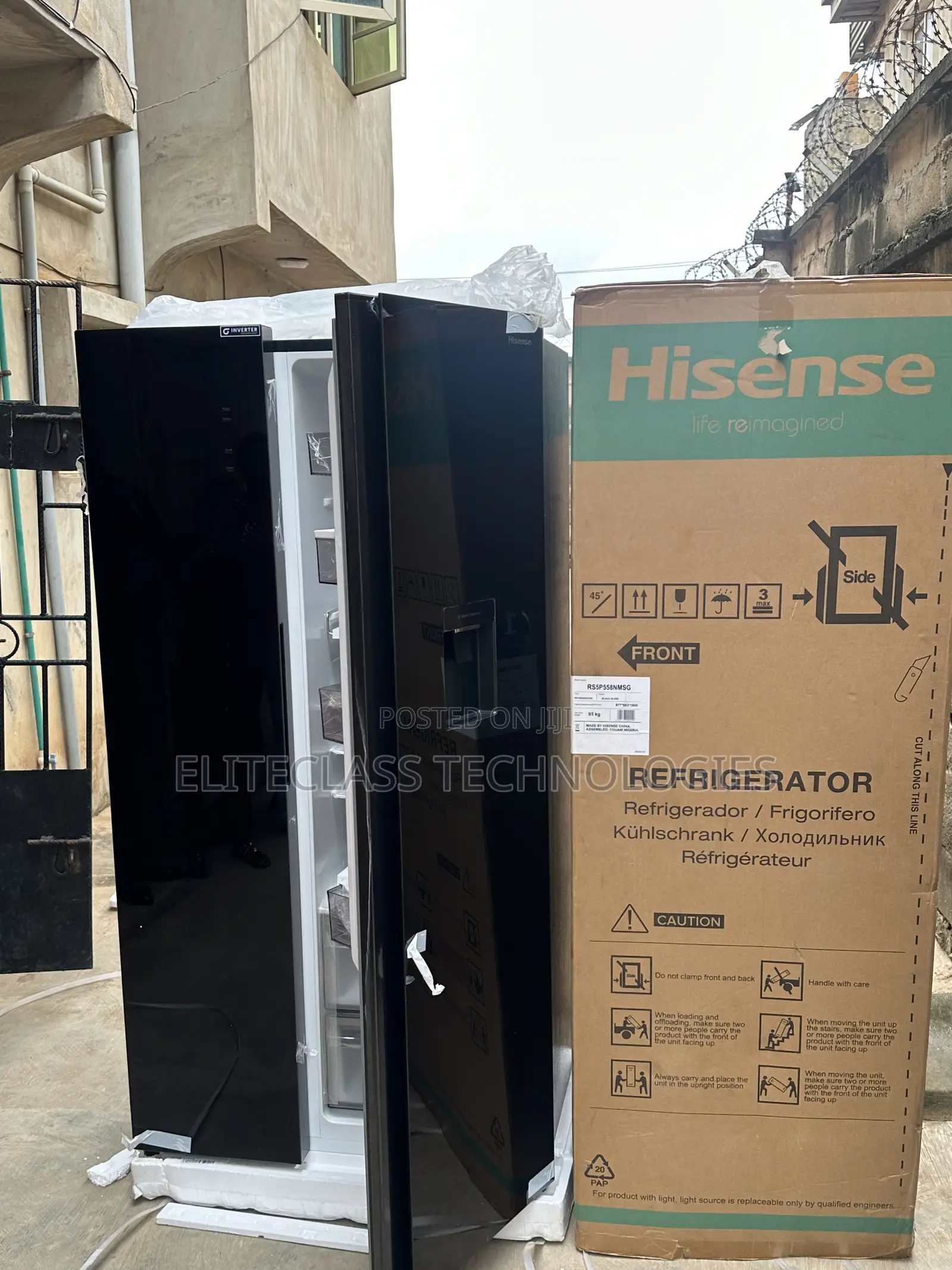Automated Hisense 529l Side by Side Refrigerator R5p558nmsg