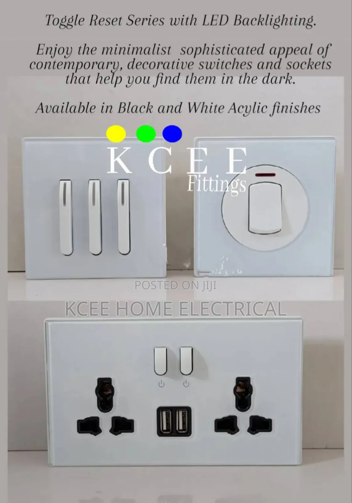 3 - Gang Luxury Acrylic Wall Switch