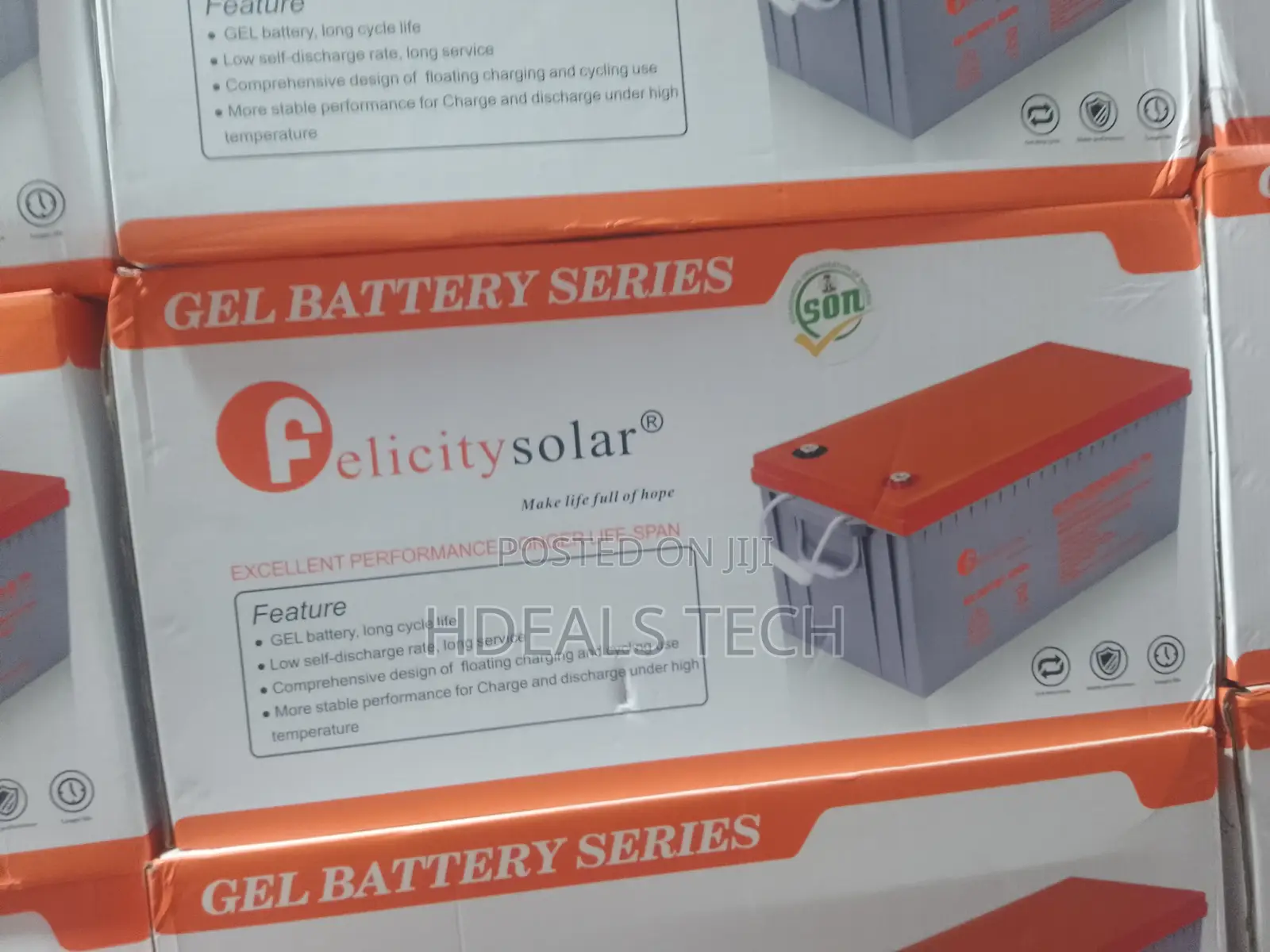 Felicity Gel Battery 12 V, 200 Ah – Ideal for Solar/Ups