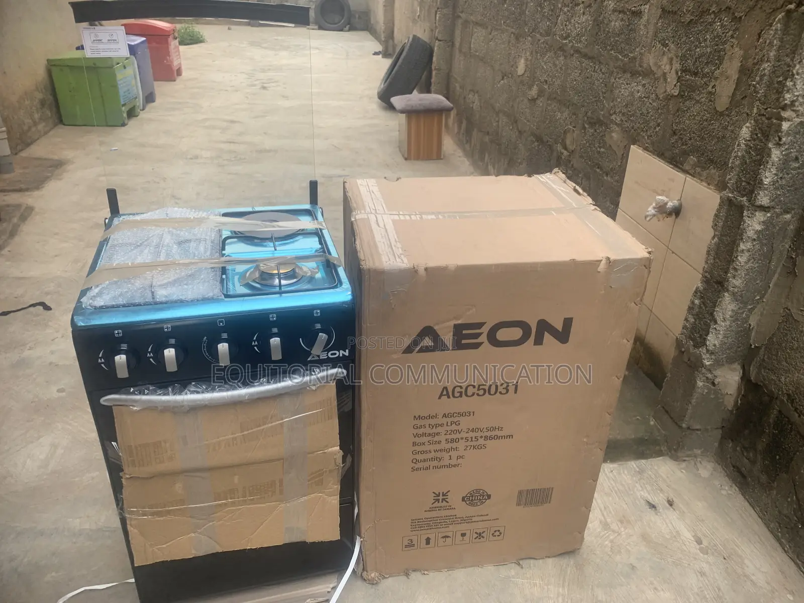Aeon 50x50 Cooker With 3 Gas Burners + 1 Hotplate