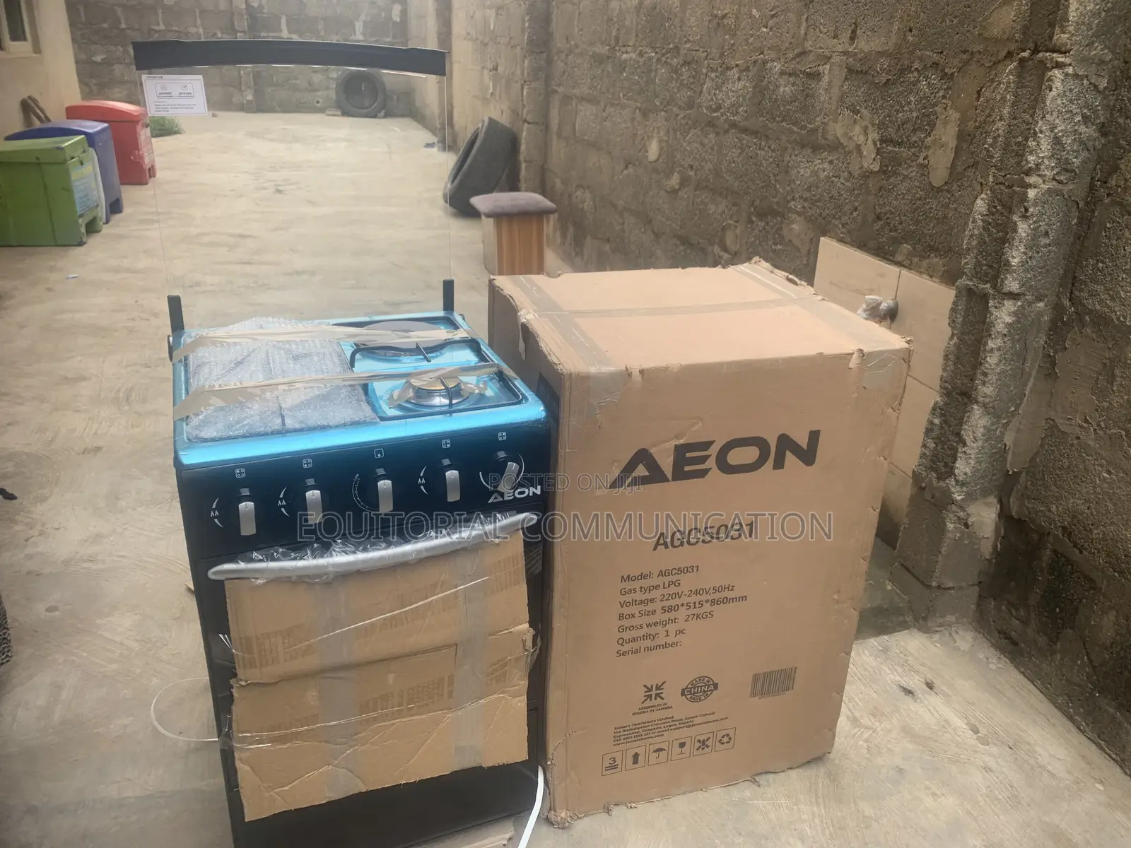 Aeon 50x50 Cooker With 3 Gas Burners + 1 Hotplate