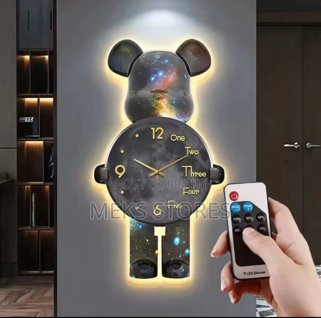 Large Wall Aesthetic Bear Clock