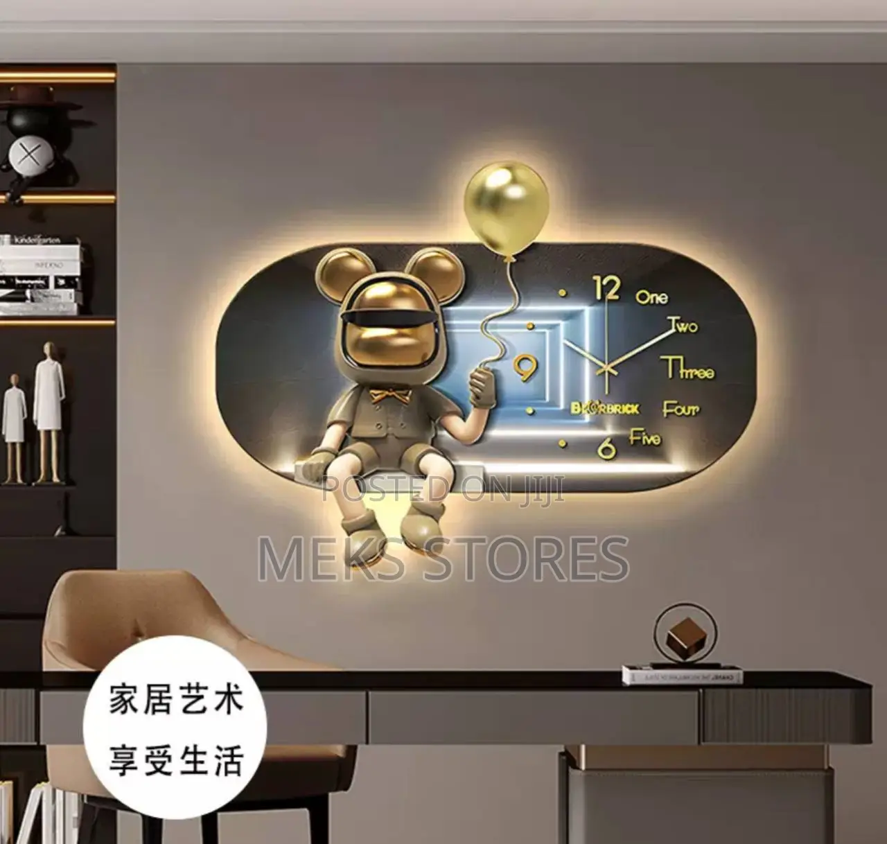 Large Luxury Wall Clocks Living Room Led Digital Art