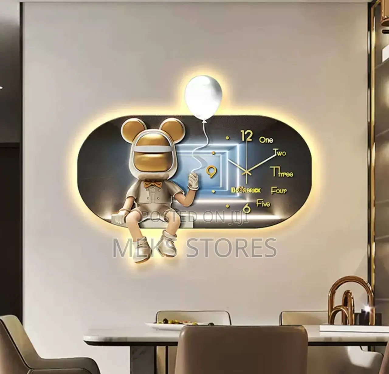 Large Luxury Wall Clocks Living Room Led Digital Art