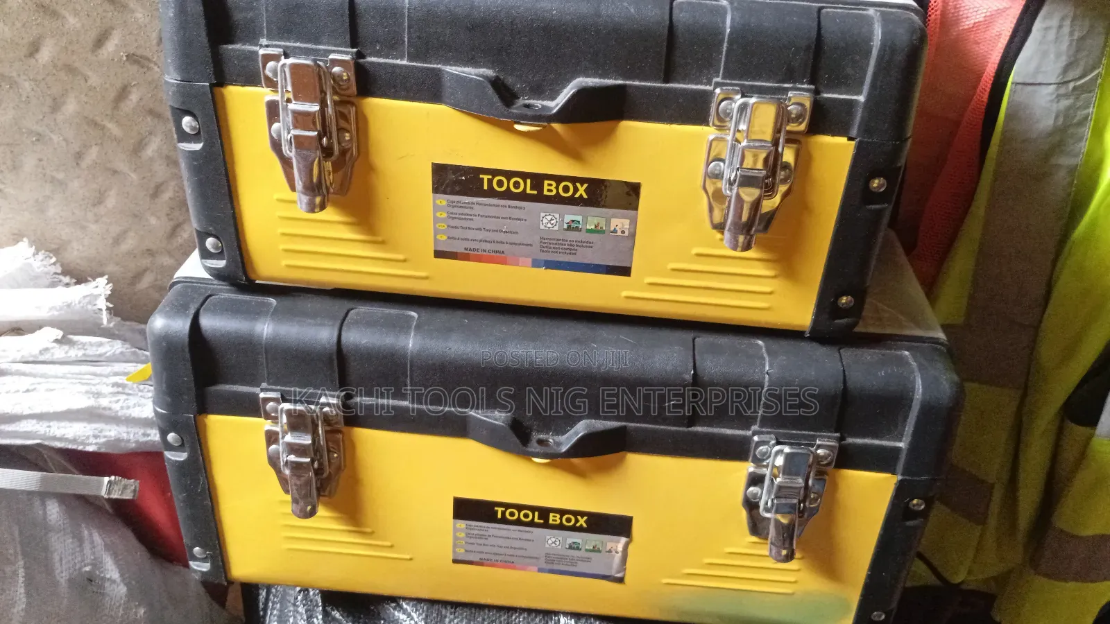2in1 Plastic And Iron Empty Tools Box