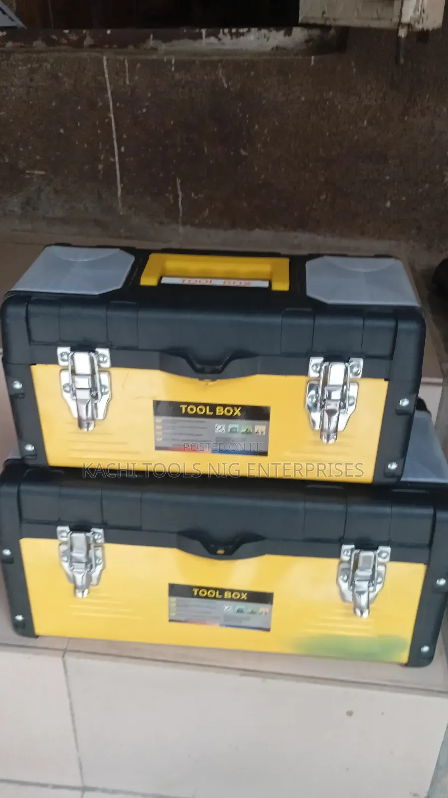 2in1 Plastic And Iron Empty Tools Box